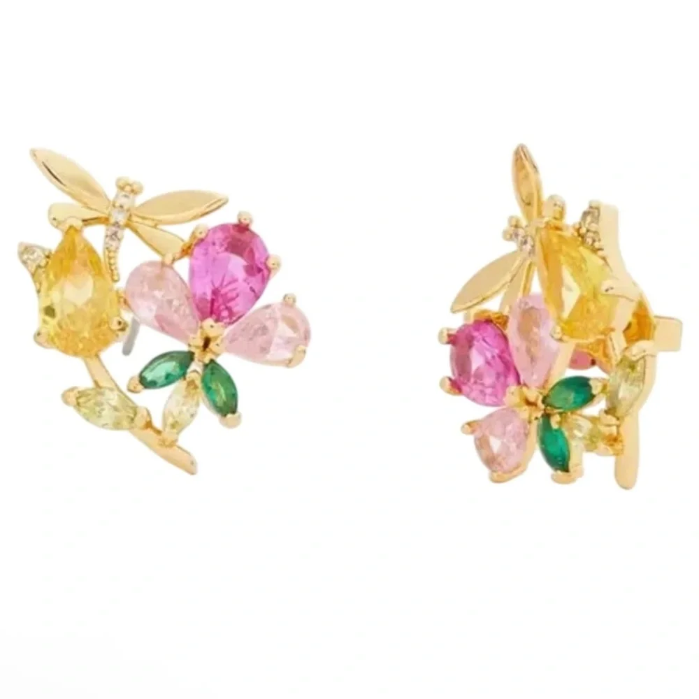 Kate Spade Pink and Yellow Cluster Earrings